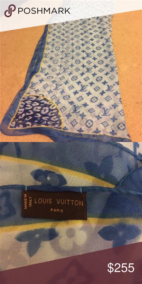 light blue louis vuitton scarf.